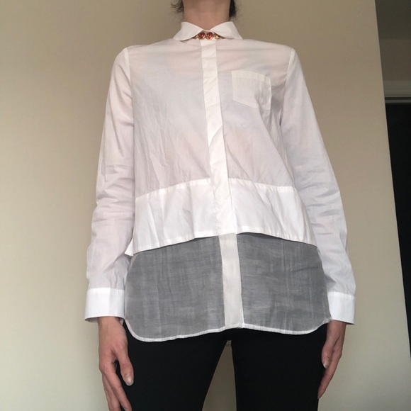 Weekend Max Mara Tops - Weekend MaxMara Ghisa Layered Poplin sheer